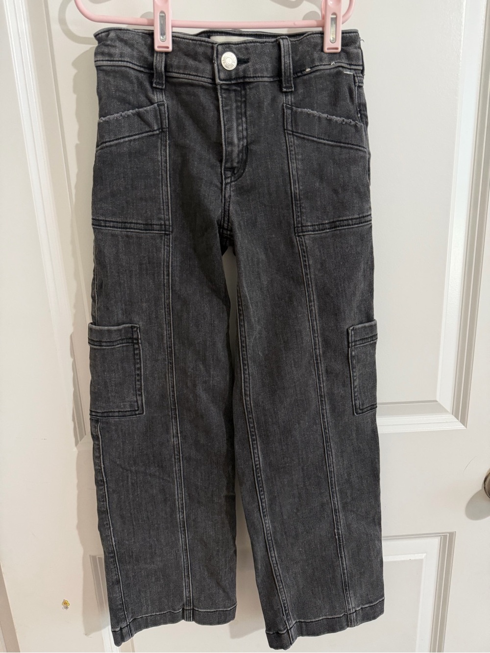 abercrombie kids Black Washed Cargo Pants with Utility Pockets